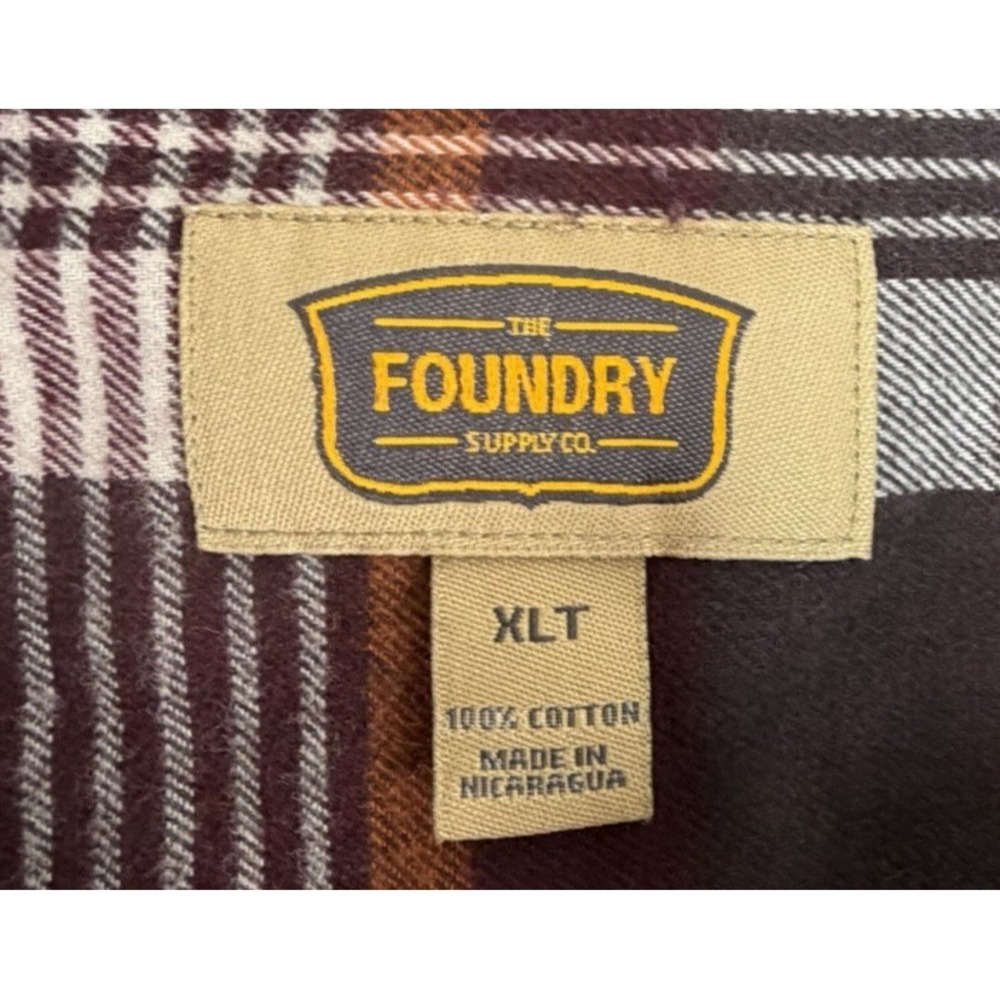 Lot of 2 The Foundry Supply Flannel Men's Shirt Sz XLT Plaid XL Tall EUC - Picture 5 of 8